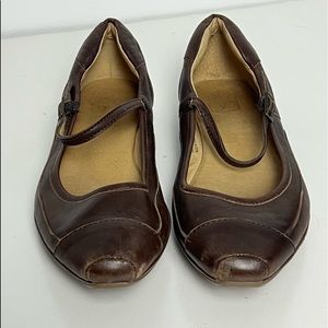 FRYE Leather Clementine Brown Mary Jane Flats Size 9